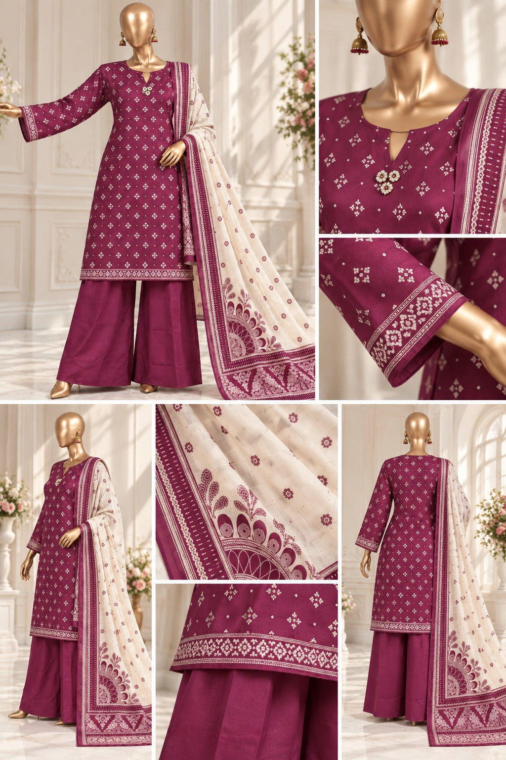 Bin Saeed Premium Printed Khaddar 3-Piece Suit Collection 2026