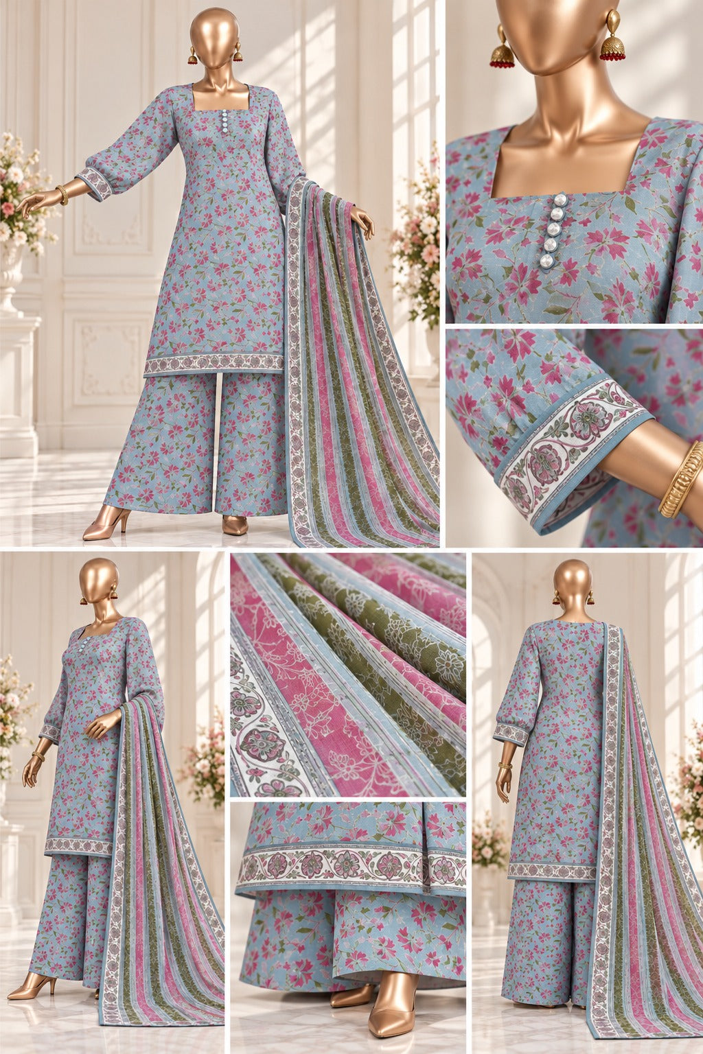 Bin Saeed Premium Printed Khaddar 3-Piece Suit Collection 2026