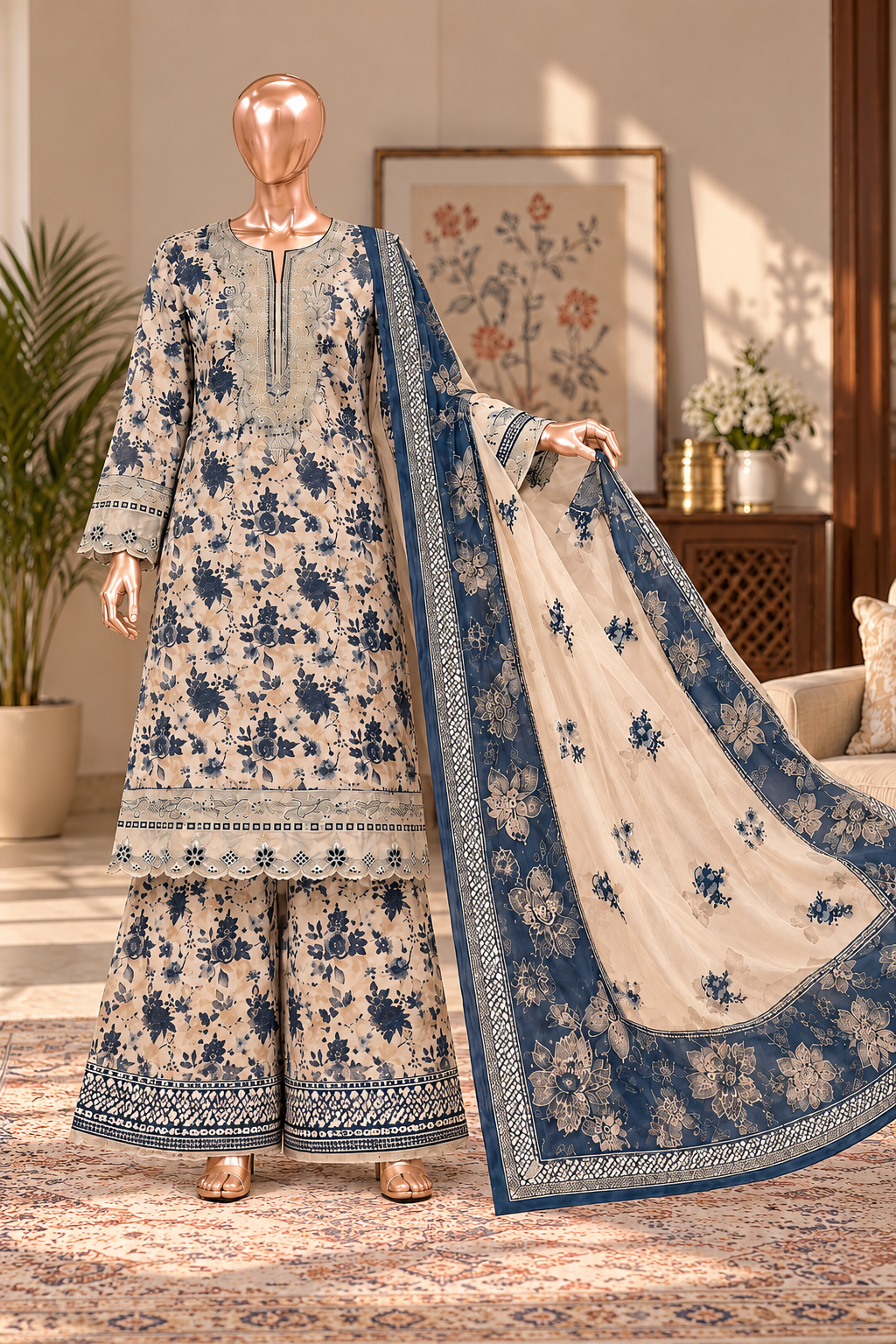 Bin Saeed 3-Piece  Embroidered Karandi