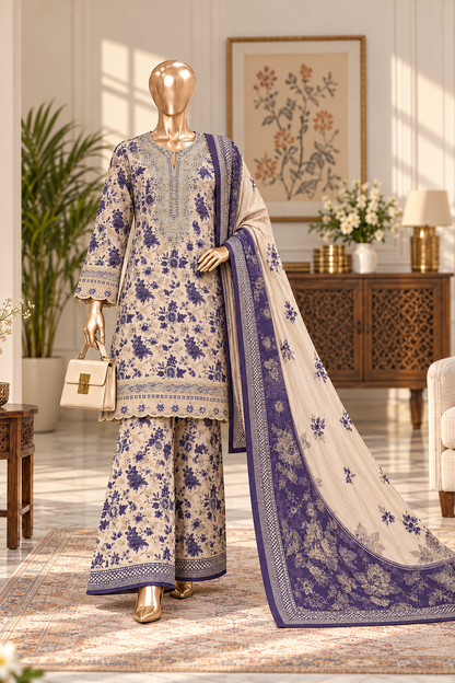 Bin Saeed 3-Piece  Embroidered Karandi