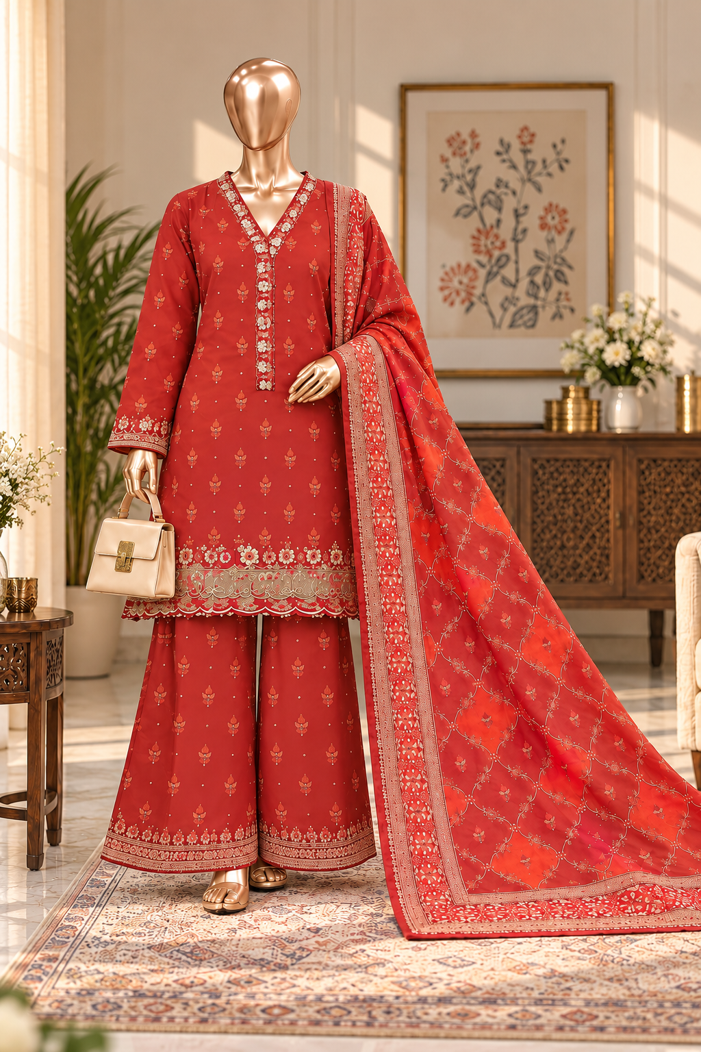 Bin Saeed 3-Piece  Embroidered Karandi