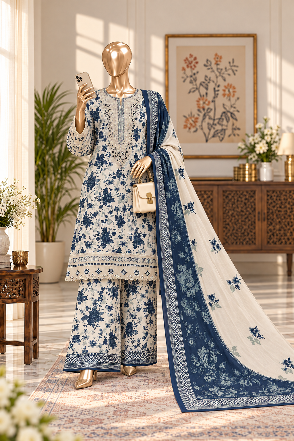 Bin Saeed 3-Piece  Embroidered Karandi