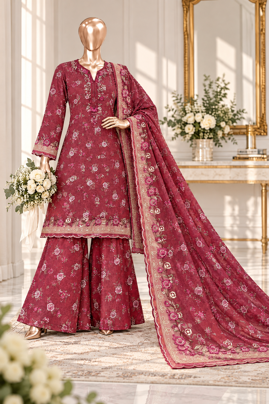 Bin Saeed 3-Piece  Embroidered Karandi