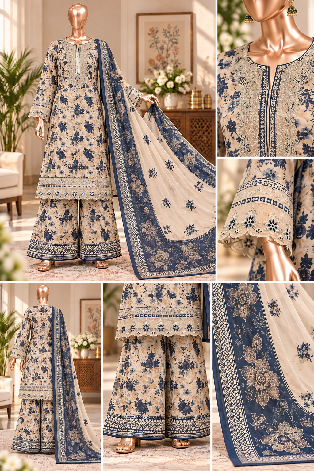 Bin Saeed 3-Piece  Embroidered Karandi