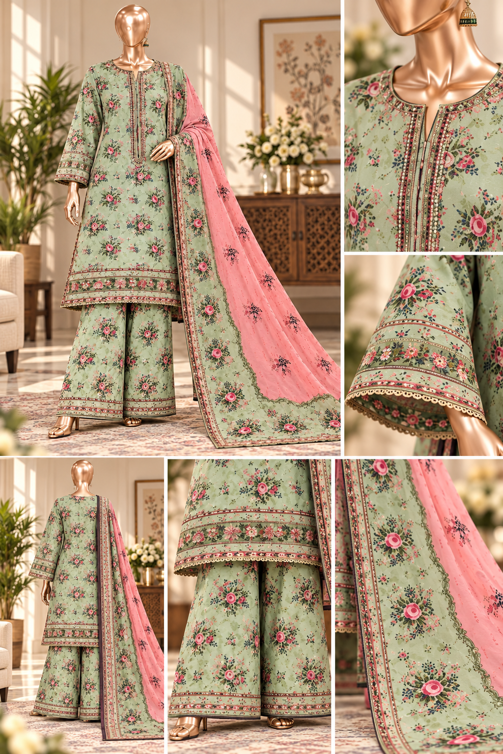 Bin Saeed 3-Piece  Embroidered Karandi