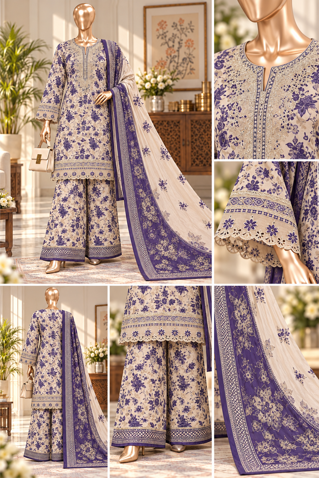 Bin Saeed 3-Piece  Embroidered Karandi