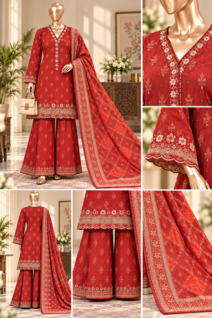 Bin Saeed 3-Piece  Embroidered Karandi