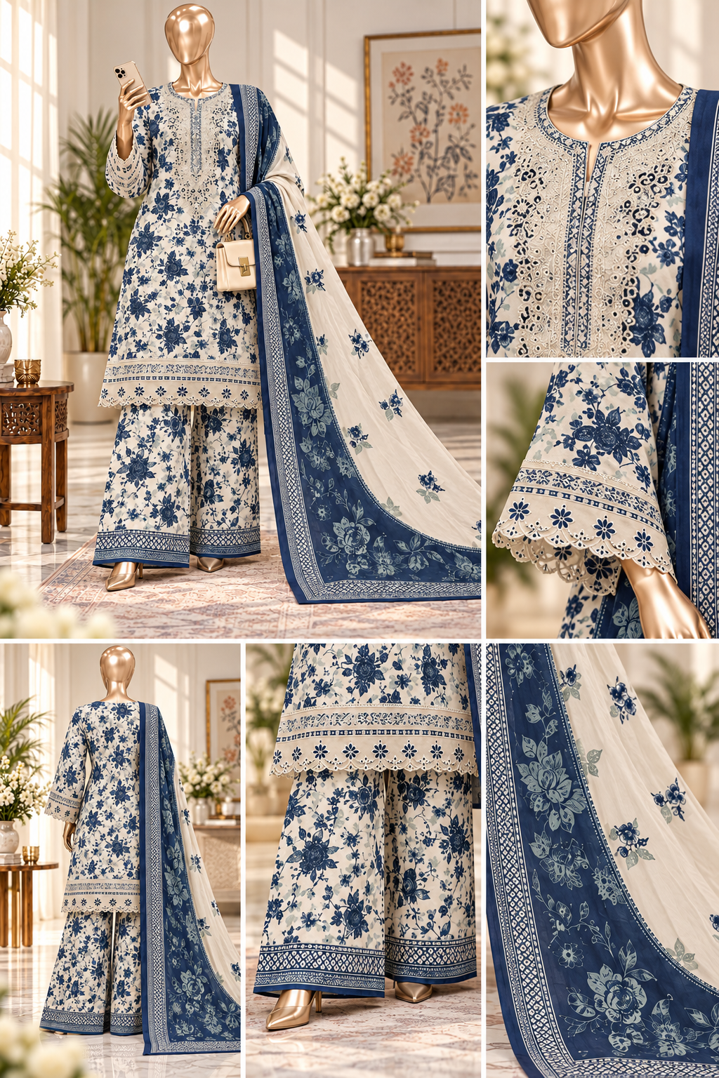Bin Saeed 3-Piece  Embroidered Karandi