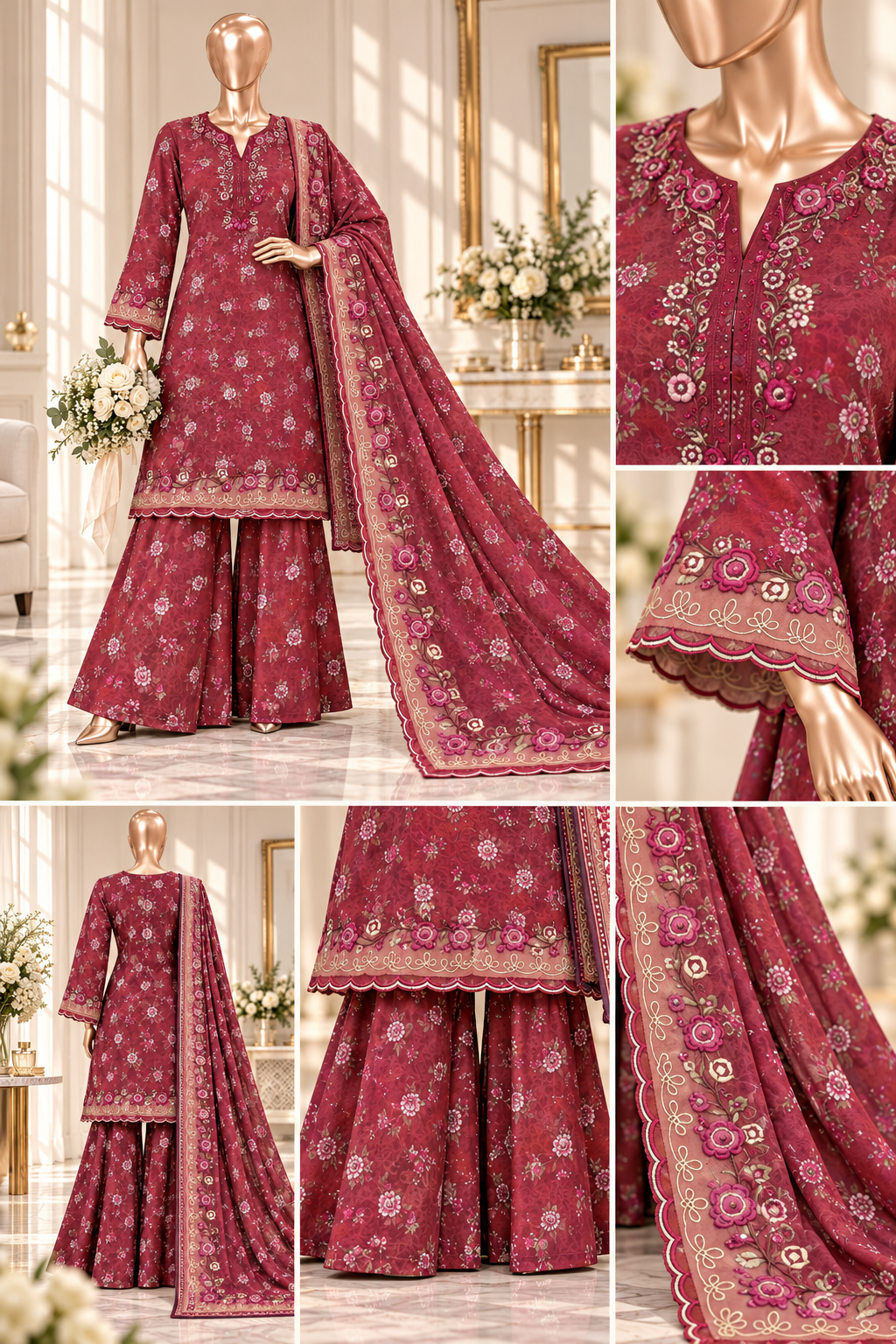 Bin Saeed 3-Piece  Embroidered Karandi