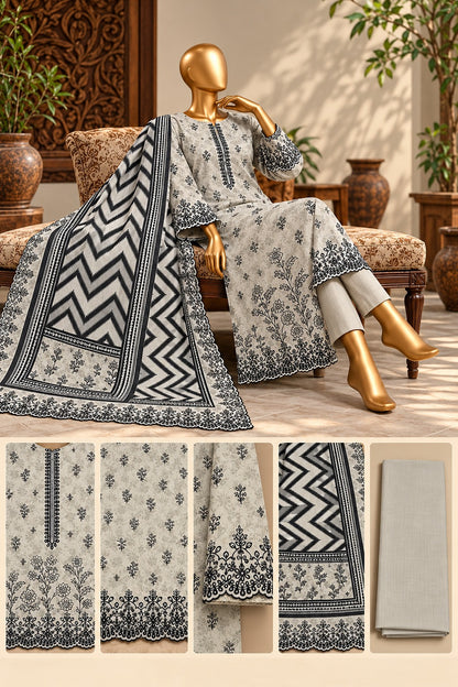 Riwayat Khaddar Embroidered 3 Piece Unstitched Suit – Winter Collection